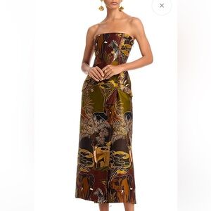 FARM Rio Jungle Print Strapless Dress